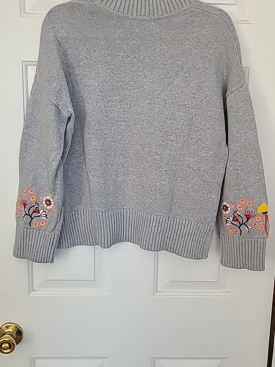 Boden Embroidered Mock Neck Cotton Sweater - Picture 4 of 5